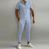 Men's Casual Sports Short-Sleeved Trousers Set 91328710Y