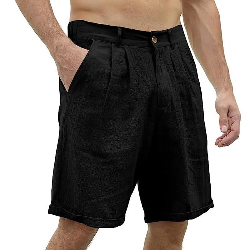 Men's Casual Simple Solid Color Beach Shorts 89130954Y