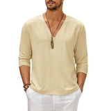 Men's Solid Color Long Sleeve T-Shirt 29575416Y