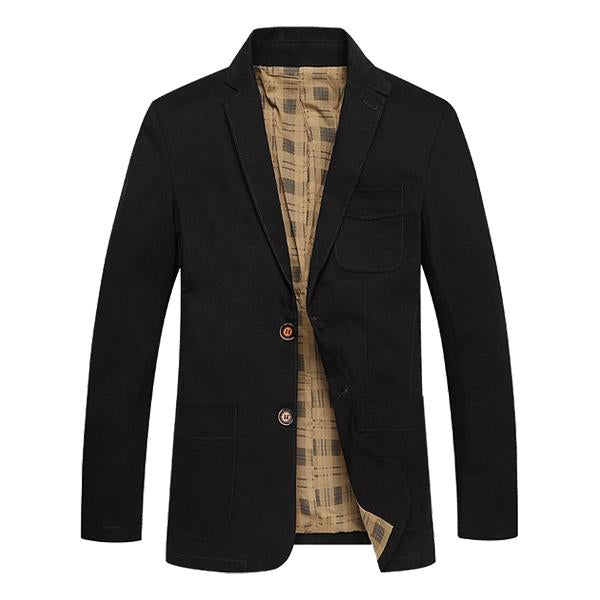 Mens Lapel Solid Color Casual Blazer 92248826M Black / M Coats & Jackets