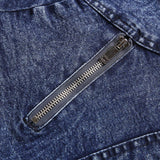 Men's Vintage Stand Collar Stretch Wash Denim Jacket 61904666M