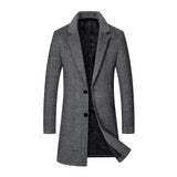 Men's Vintage Check Lapel Slim Long Coat 86761608M