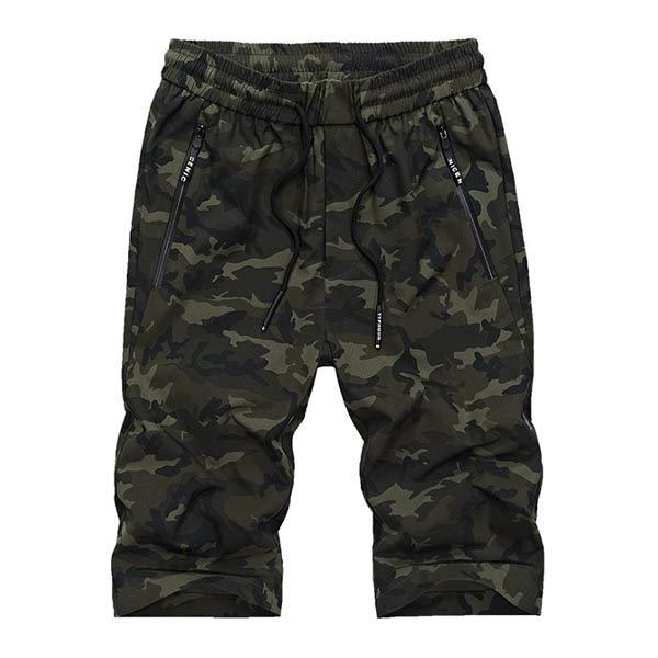 Mens Camo Elastic Shorts 69696915W Green / M Shorts
