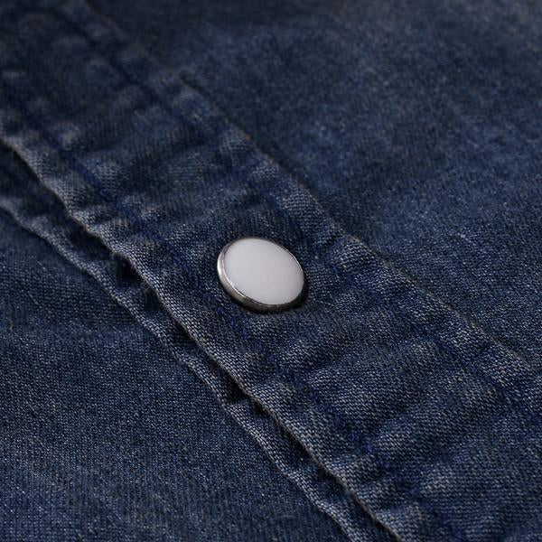 Camicia a maniche corte in denim vintage da uomo 47012502X