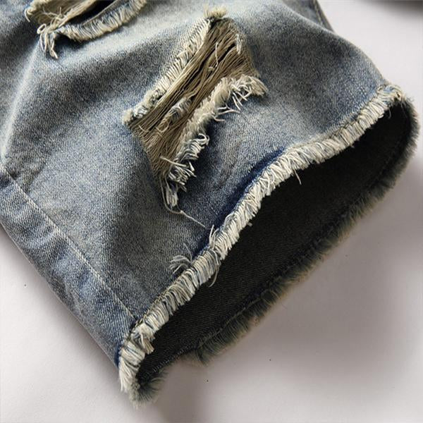 Dünne, zerrissene, gerade Hose für Herren, lockere Shorts 67519672M