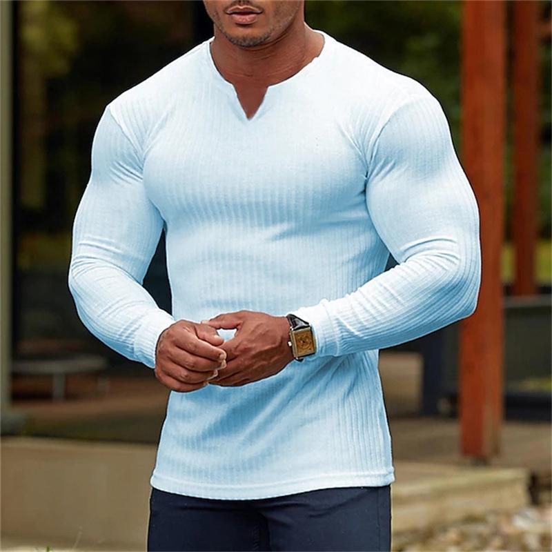 Men's Solid Color Casual Bottoming T-shirt 49672976X