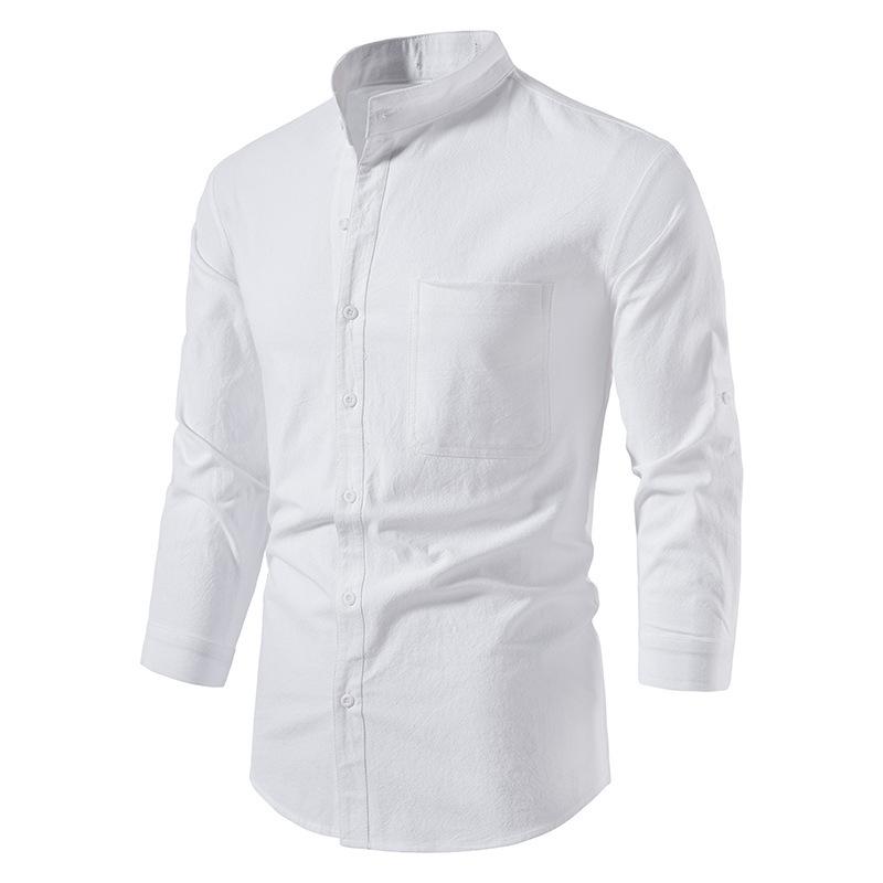 Men's Long Sleeve Linen Button Shirt 93656158X