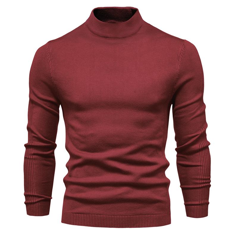 Pull en tricot à col roulé de couleur unie pour hommes 47281568X