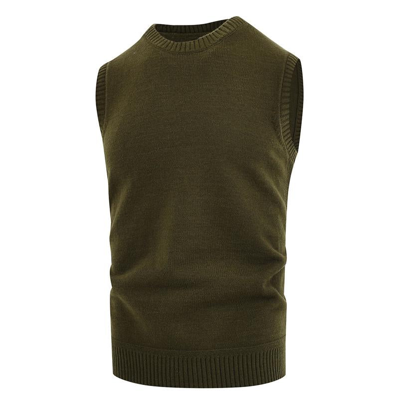 Men's Casual Solid Color Sleeveless Knitted Vest 90185489Y