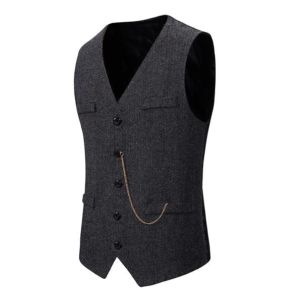 Mens Herringbone Single Breasted Vest 21473001M Vests