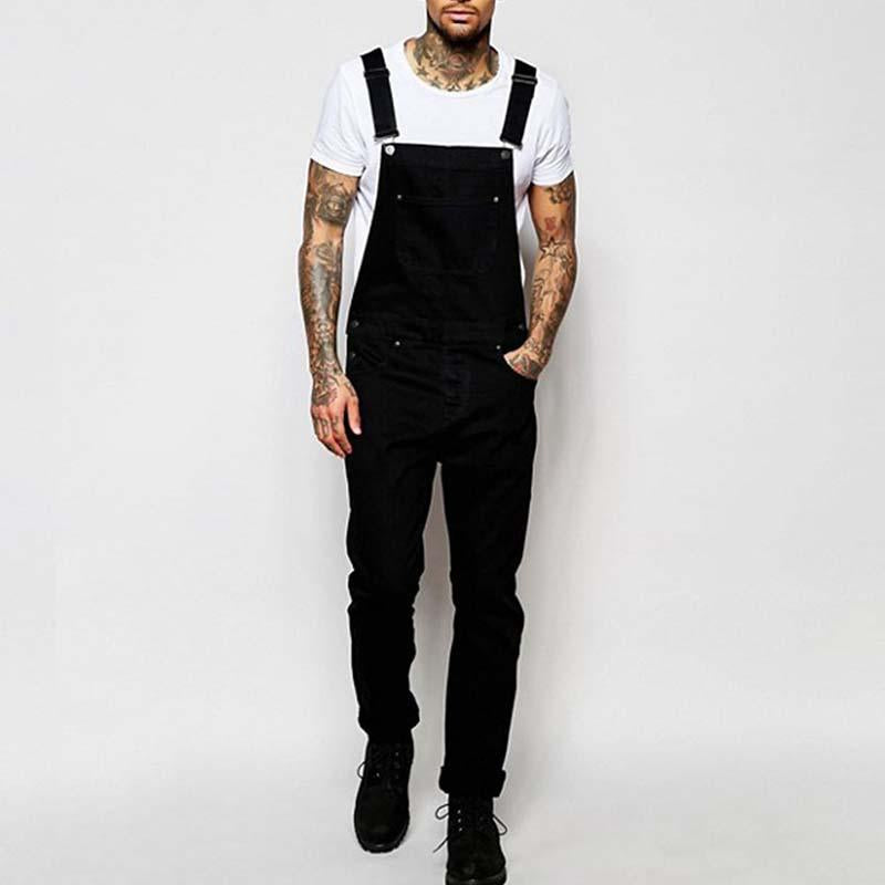 Men's Fashion Solid Color Denim Overalls 32345308M