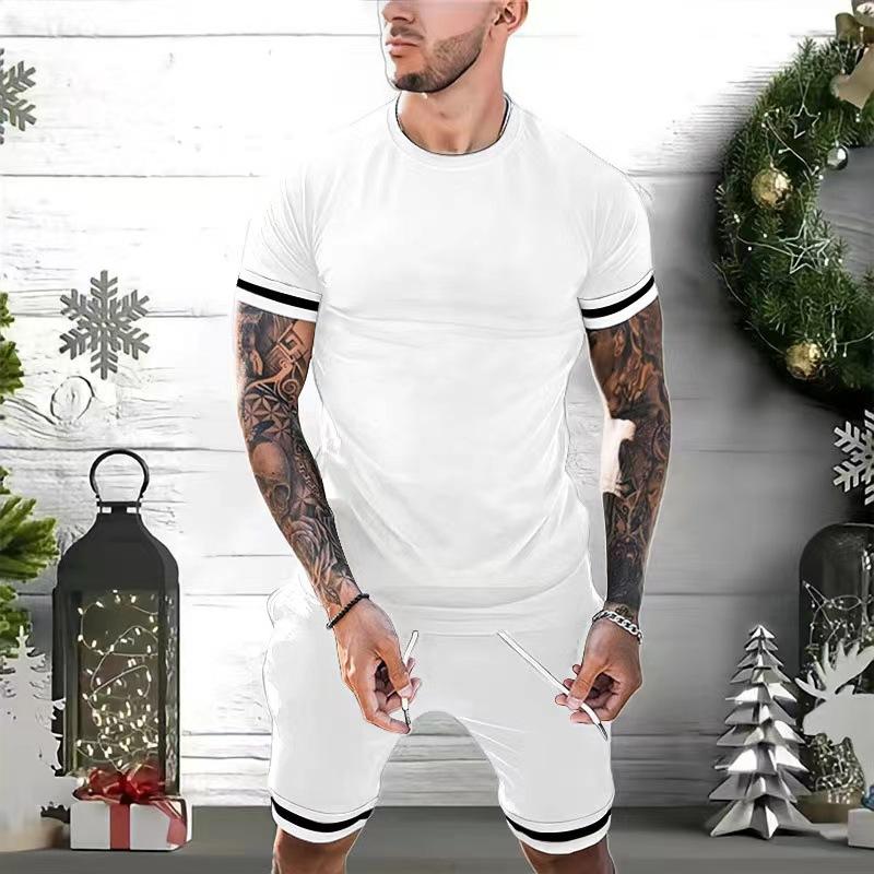 Men's Sports Casual Short Sleeve Shorts Set 46838955M