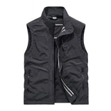 Men's Casual Thin Outdoor Breathable Quick-Drying Stand-Up Collar Vest 30147775M