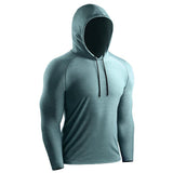 Men's Solid Color Hooded Long Sleeve Quick Dry T-Shirt 67290109Y