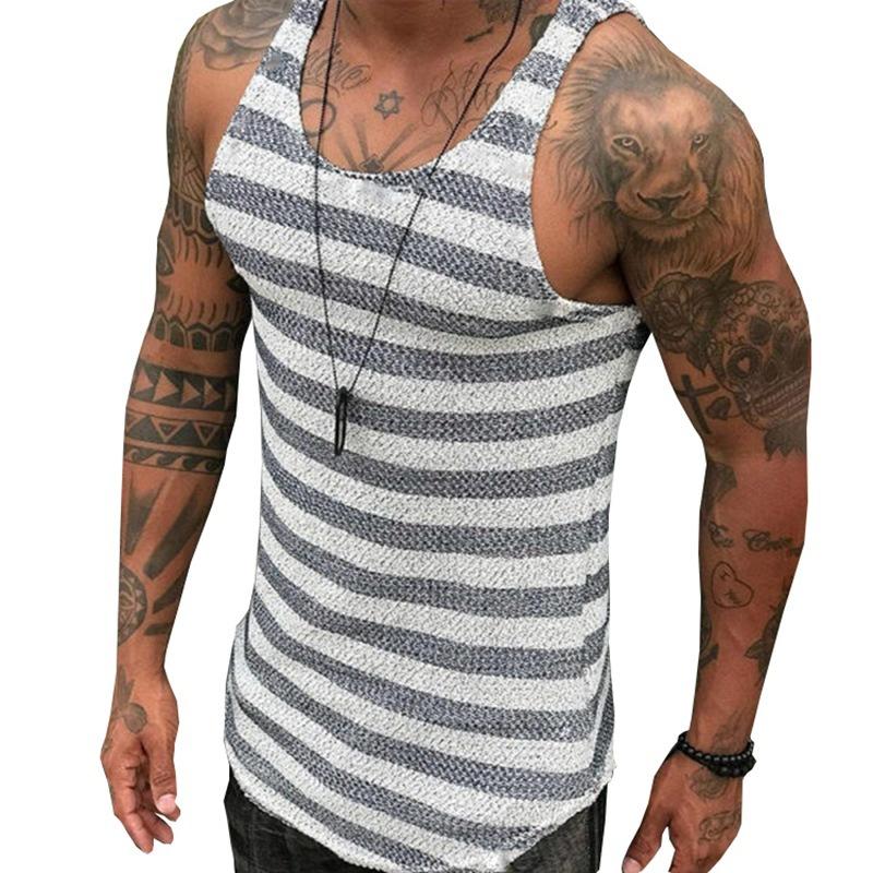Men's Slim Striped Knit Tank Top 95766465Z