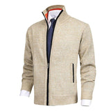 Men's Solid Color Stand Collar Cardigan Sweater 70313014X
