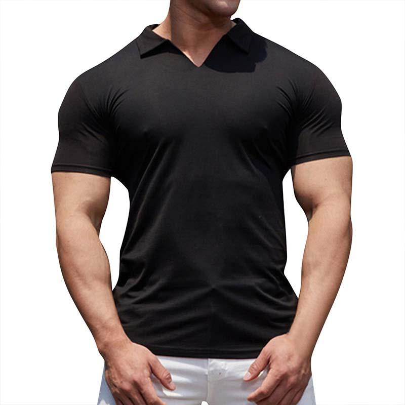 Men's Casual Plain Short Sleeve Polo Shirt 59887900M