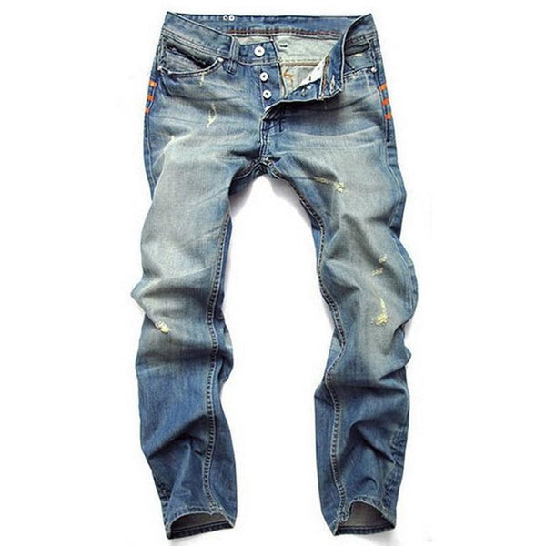 Men's Vintage Distressed Ripped Jeans 73933911Y