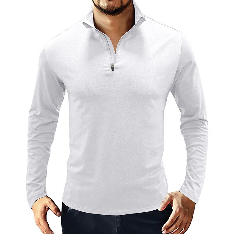 Men's Casual Stand Collar Zipper T Shirt 99017892M