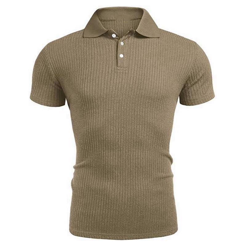 Men's Solid Color Lapel Slim POLO Shirt 58604364X
