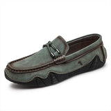 Mens Casual Hand Sewn Leather Shoes 11426926 Green / 6 Shoes