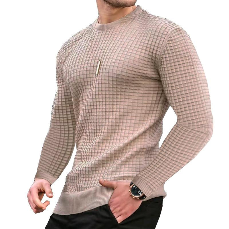 Men's Casual Round Neck Slim Long Sleeve Pullover Knitwear 99012097M