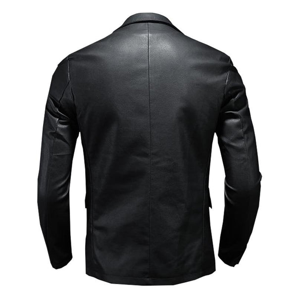 Men's Single Breasted Leather Blazer 31439174X