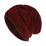 Warm Knitted Hat Hat / Claretblack Free Size Hats