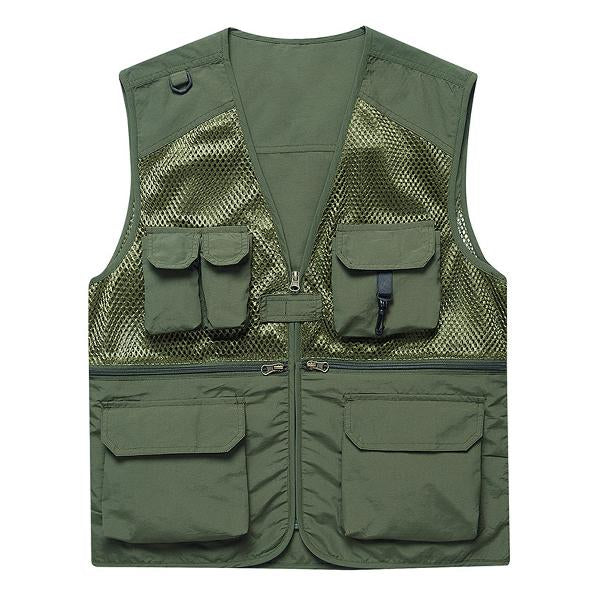 Mens Multi Pocket Mesh Vest 16233504M Army Green / M Vests