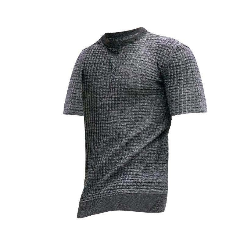 Men's Casual Round Neck Waffle T-Shirt 29739560M