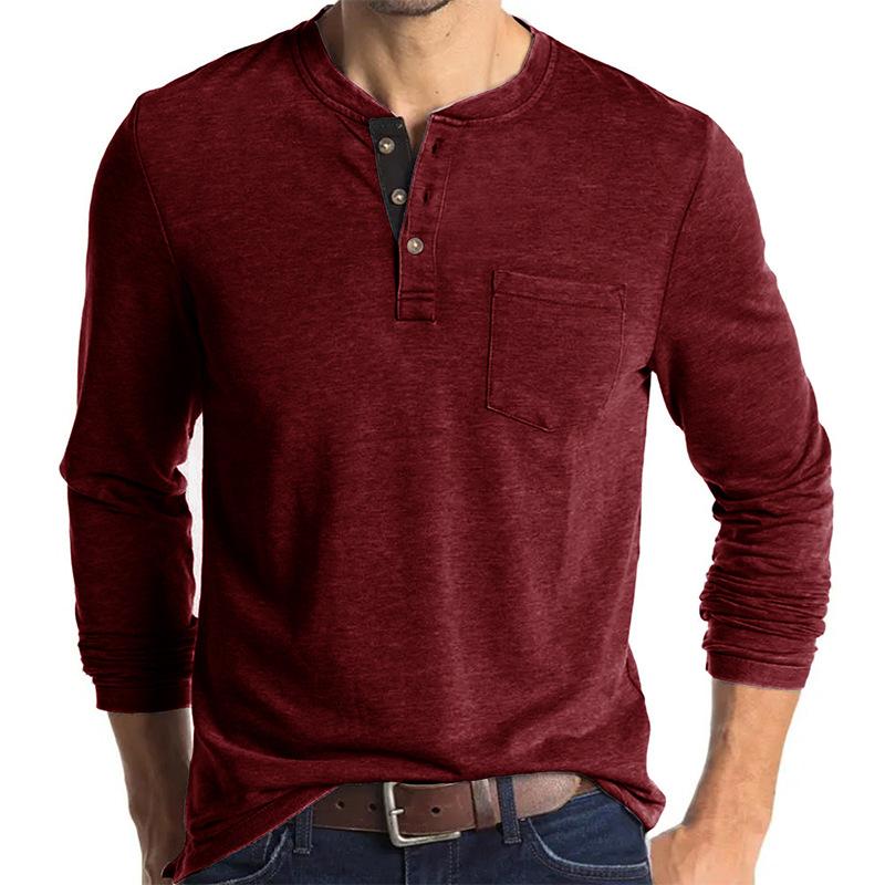 Men's Casual Long Sleeve Crew Neck Basic T-Shirt 05246610M