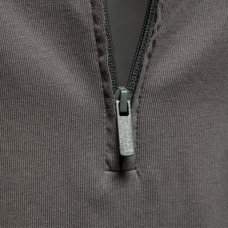 Men's Embroidered Zipper Lapel Cotton Polo 97763221X