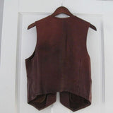 Vintage 1960S-70S Hand-Crafted Leathering Heights Provincetown Mens Brown Vest Vests