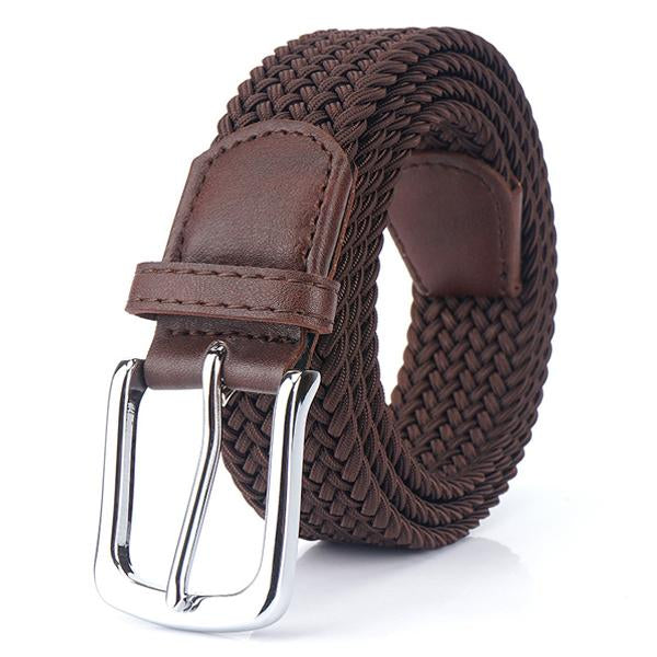 Mens 3.4Cm Woven Elastic Elastic Belt Coffee / 105Cm Belts