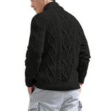 Men's Casual Lapel Slim Fit Long Sleeve Knit Cardigan 79209846M
