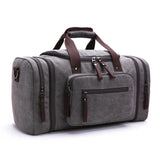 Vintage Casual Large Capacity Canvas Tote Bag Travel Bag Gray