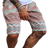 Men's Vintage Print Loose Beach Shorts 49226845Y