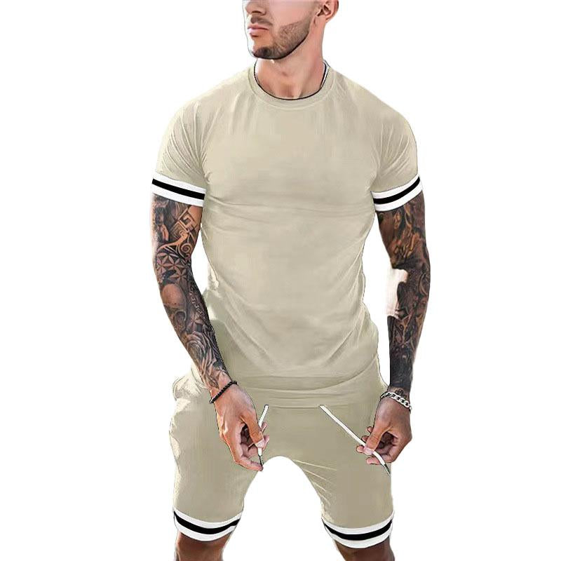 Men's Sports Casual Short Sleeve Shorts Set 46838955M