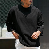 Men's Casual Round Neck Long Sleeve Loose T-Shirt 55318463M