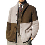 Men's Vintage Colorblock Long Sleeve Knit Jacket 20634729M