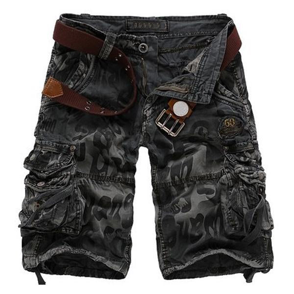 Mens Cargo Camo Shorts (Without Belt) 85635492X Gray / 28 Shorts