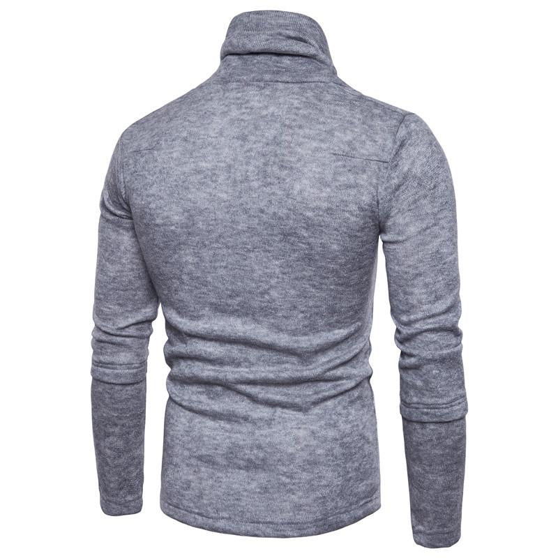 Men's Solid Color Swing Neck Long Sleeve Knitwear 91911778Y
