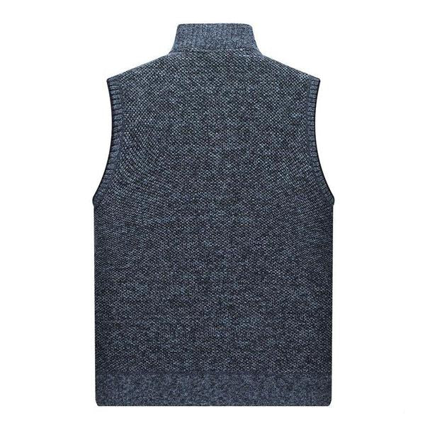 Men's Fleece Thick Sweater Stand Collar Vest 40742234X