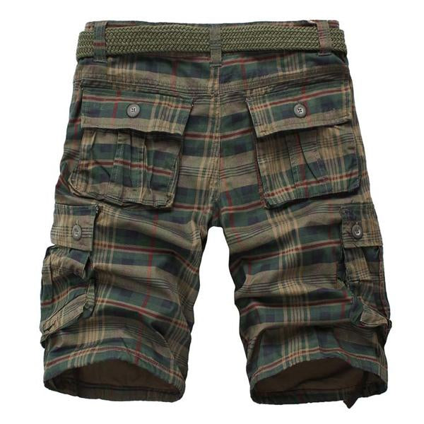 Mens Vintage Pocket Plaid Pants Without Belt 98497428X Shorts