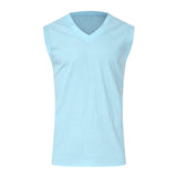 Men's Cotton and Linen Solid Color Sleeveless Round Neck Vest Top 67900580X