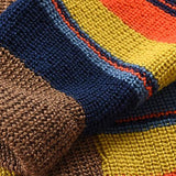 Men's Vintage Rainbow Stripe V-Neck Knit Sweater 10689080X