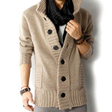 Men's Pirate Button Stand Collar Thick Knit Jacket 64218803X
