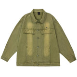 Men's Vintage Gradient Tie Dye Oversized Denim Jacket 60804558M