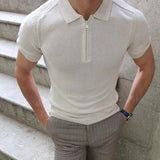 Men's Slim Lapel Short Sleeve POLO Shirt 02428640X