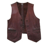 Vintage 1960S-70S Hand-Crafted Leathering Heights Provincetown Mens Brown Vest Brown / M Vests